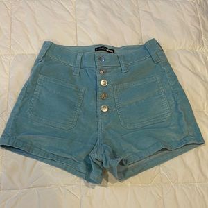 Light blue corduroy High-waisted short